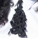 Crochet black handmade ruffle by Iwona Luka