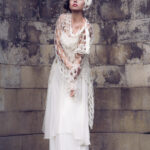 wedding dress with crochet tunic by Iwona Luka