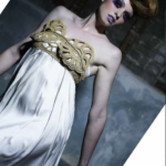 Silky wedding dress with crochet accessories by Iwona Luka