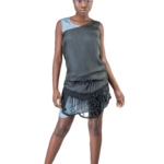 Silky two part dress with crochet finish by Iwona Luka